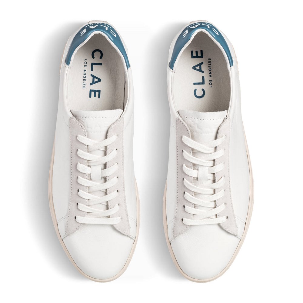 CLAE BRADLEY CALIFORNIA Shoes Womens USA851-A69 In White Leather Stellar Blue